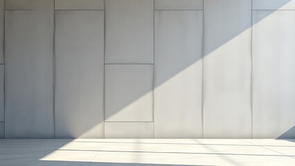 Fototapeta premium A textured concrete wall meets a sleek floor, showcasing modern architectural simplicity.