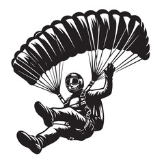 Skydiver with Parachute Silhouette