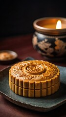 Delicious traditional Mid autumn dessert arrangement moon cake