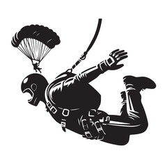 Skydiver with Parachute Silhouette