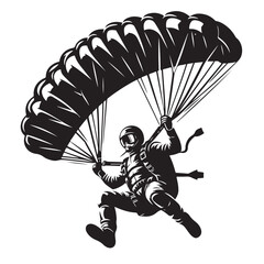 Skydiver with Parachute Silhouette