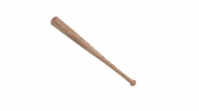 Classic wooden baseball bat isolated on white background, professional sports equipment for athletic training and games