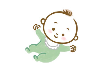 笑顔の赤ちゃんの手描きイラスト