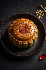 Delicious traditional Mid autumn dessert arrangement moon cake