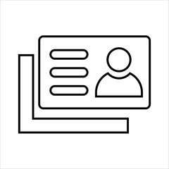 business card icons. simple line vector