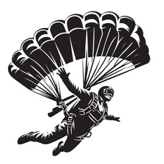 Skydiver with Parachute Silhouette