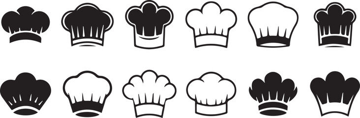 Chef Hat Vector, Cooking Cap Illustration, Culinary Symbol Graphic, Restaurant Uniform Logo, Professional Cook Design, Kitchen Icon Collection, Food Industry Vector, Baking Hat Clipart, Chef Symbol Em
