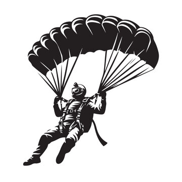 Skydiver with Parachute Silhouette