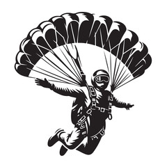 Skydiver with Parachute Silhouette