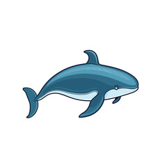 Simple flat color vector illustration of a whale in a minimalist style perfect for marine themes