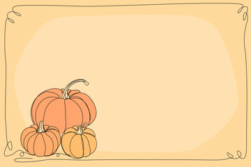 Line Art Pumpkin. Happy Halloween Holiday Greeting Card Element. Autumn Thanksgiving Party Mascot Contour. Seasonal Vegetable Food Icon. One Continuous Outline Drawing Modern Design. Halloween Decor	
