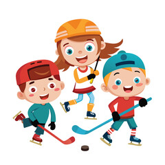 cartoon children playing soccer game