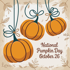 Pumpkin day card or background. vector illustration.