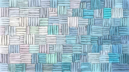 Impasto acrylic metallic paint in soft pastel tones, brush strokes in a checkerboard pattern, authentic handmade digital  painting