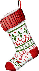 Watercolor Christmas Stockings Illustration