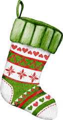 Watercolor Christmas Stockings Illustration
