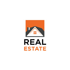 Vector art of real estate logo with house icon, representing property and home ownership, suitable for real estate businesses and agencies