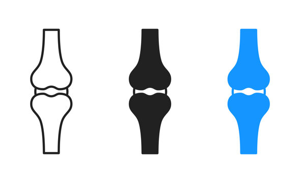 Knee joint icon representing orthopedics, body anatomy, and human health, suitable for medical, rehabilitation, fitness, and injury recovery projects in healthcare and wellness