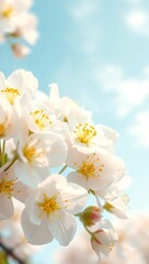 Fototapeta premium Botanical Illustration Style of White Flowers