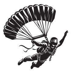 Skydiver with Parachute Silhouette