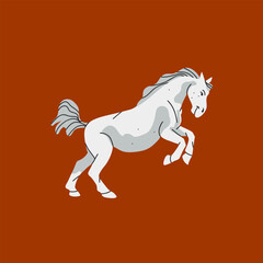 Hand drawn abstract vector clipart illustration collection with color adorable cute, stylized horse character.Trendy modern art kids design concept.Vector cartoon farm animals symbol. Cartoon animal.