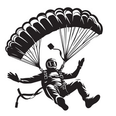 Skydiver with Parachute Silhouette