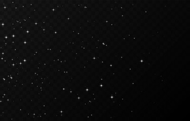 White space stars PNG. Bright twinkling stars. Space night sky background.