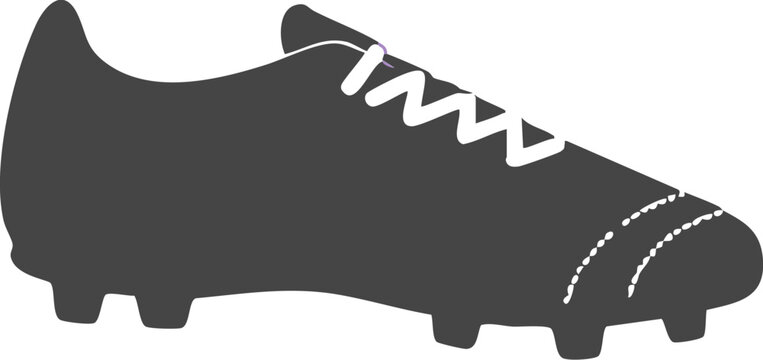 black soccer cleat with white laces clip art preview