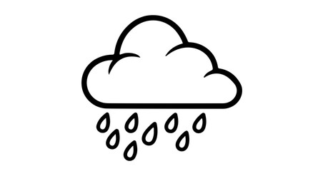 Fototapeta premium Illustration of a cloud with raindrops, representing rainy weather and precipitation