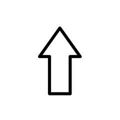 Simple up arrow icon on a plain white background, emphasizing direction and movement. Up arrow to symbolize progress and advancement in business charts and data. Conceptual up arrow for e-commerce,