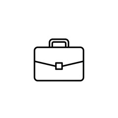 Classic briefcase icon in simple black and white style for business presentation. Elegant briefcase symbol represents professionalism and important documents, sleek briefcase icon to add visual flair.