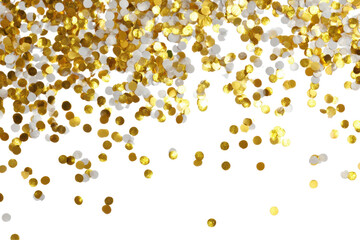 Grapefruit cocktail in glass on a white background. The confetti is scattered in a way that it looks like it's falling from the sky. Concept of celebration and joy, png