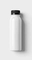 White plastic bottle with black cap
