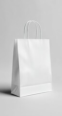 Blank white paper shopping bag
