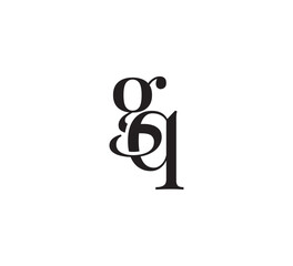 Elegant Serif Monogram Logo with Overlapping Initial Letters – Vintage and Modern Branding Design gq