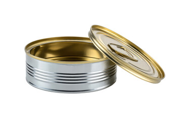 A can of food with a gold lid on top. The lid is slightly larger than the can, png
