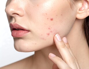 Close-up of woman's face with acne (1)
