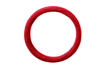 A red string is wrapped around a white background. The string is a circle, png
