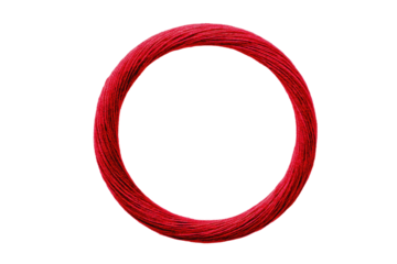 A red string is wrapped around a white background. The string is a circle, png