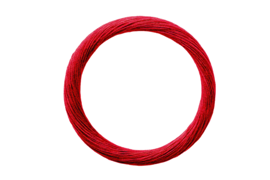 A red string is wrapped around a white background. The string is a circle, png