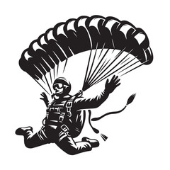 Skydiver with Parachute Silhouette