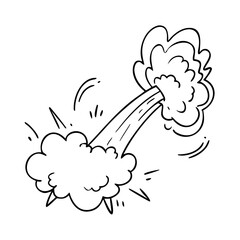 Line speed cartoon effect, boom explosive motion line element set. Comic boom burst, explosive smoke, line speed cartoon vector icon. Hand drawn sketch doodle action effect