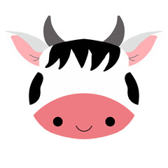 Cartoon cow face illustration 