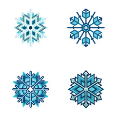Snowflake Icon set | Flat Winter and Christmas Holiday Symbol