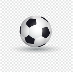 Close-up of a black and white soccer ball