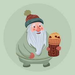 Santa claus with red hat and scaft