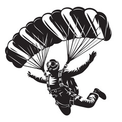 Skydiver with Parachute Silhouette