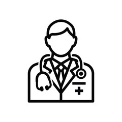 Fototapeta premium Professional doctor with stethoscope, embodying healthcare and medical expertise.