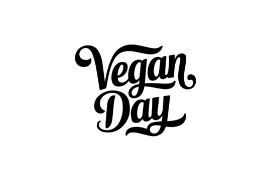 Bold Handwritten World Vegan Day Typography Design