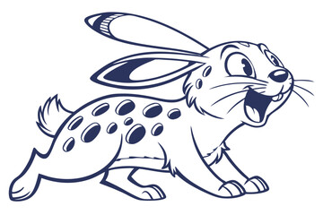 Cartoon Bunny Smiling On White Background Design